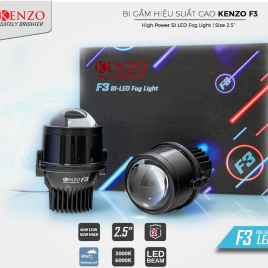 Bi Led gầm hiệu suất cao Kenzo F3 – Size 2.5″