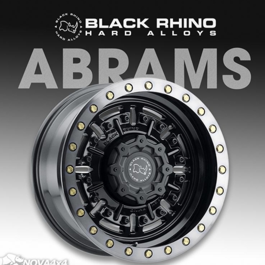 Mâm Black Rhino Abrams cho Jeep 17×9.5 | 5×127 | ET-18 | CB71.6 (Màu Đen bóng viền bạc)
