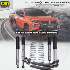 Full Set giảm xóc cho xe Mitsubishi Triton với Phuộc TJM Comfort & Nhíp APM
