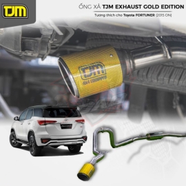 Ống xả đơn TJM Exhaust – Gold Carbon Tail cho xe Toyota Fortuner 2015+