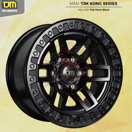 TJM4x4® - Mâm TJM Kong Series 20×9.5 | 6×139.7 | ET00 | Màu Đen